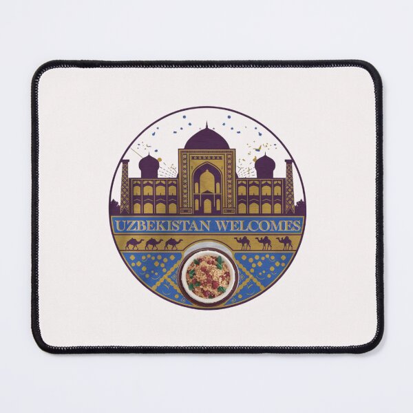 Item preview, Uzbekistan Welcomes Flag Map Samarkand, Bukhara, Tashkent designed and sold by AnimalsDH305.