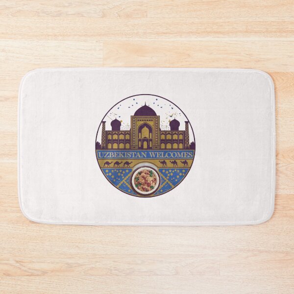 Item preview, Uzbekistan Welcomes Flag Map Samarkand, Bukhara, Tashkent designed and sold by AnimalsDH305.