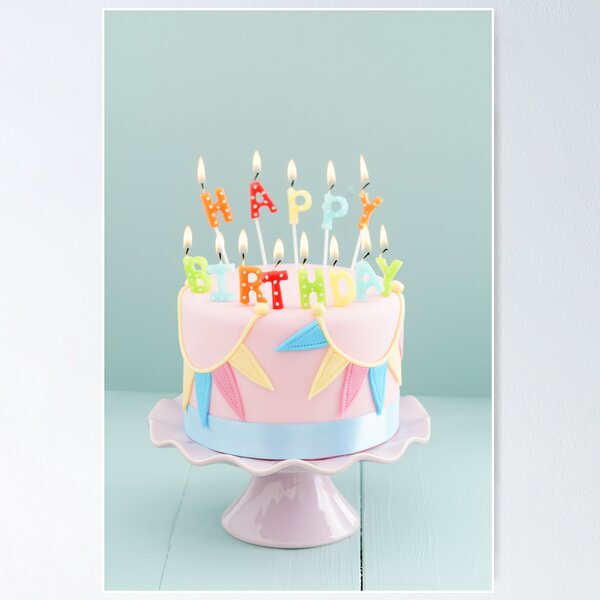 Item preview, Birthday Cake with Letter Candles designed and sold by Elisabeth Coelfen.