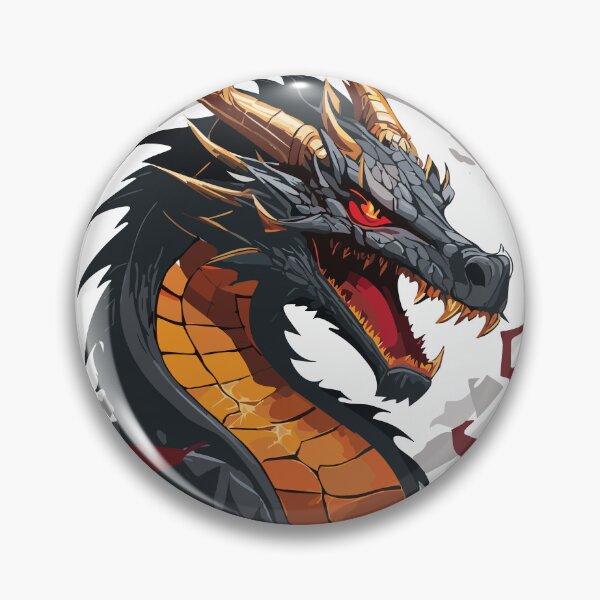 Item preview, A battle-scarred dragon with massive horns, dark red scales, and molten lava cracks running through its body, roaring T-shirt, Sticker designed and sold by Little KAIJU.