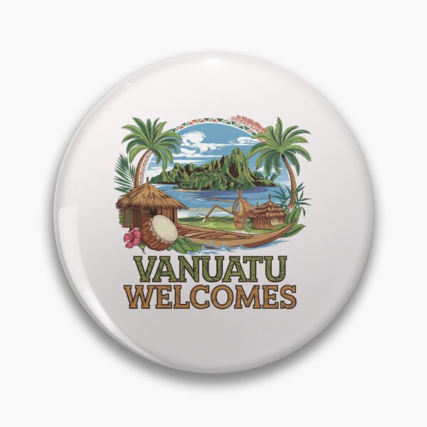 Item preview, Vanuatu Welcomes Flag Map Yasur volcano, Efate island, designed and sold by AnimalsDH305.