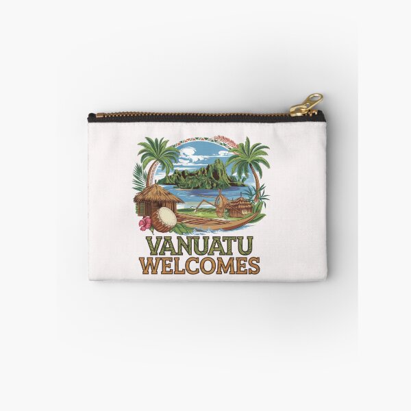 Item preview, Vanuatu Welcomes Flag Map Yasur volcano, Efate island,  designed and sold by AnimalsDH305.