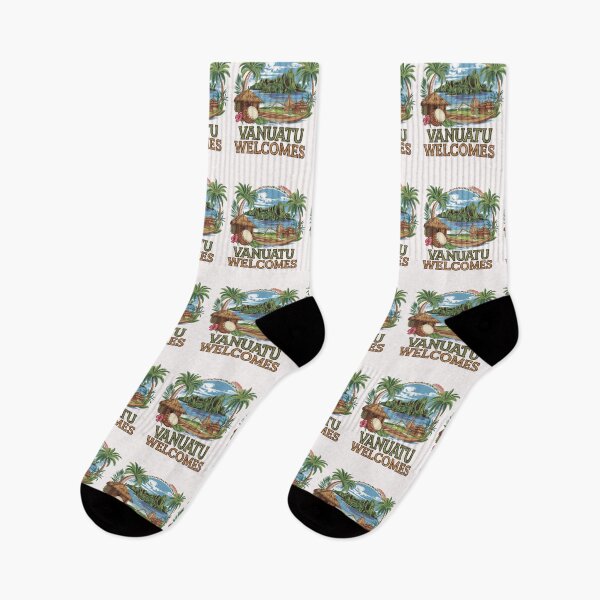 Item preview, Vanuatu Welcomes Flag Map Yasur volcano, Efate island,  designed and sold by AnimalsDH305.