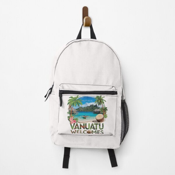 Item preview, Vanuatu Welcomes Flag Map Yasur volcano, Efate island, designed and sold by AnimalsDH305.