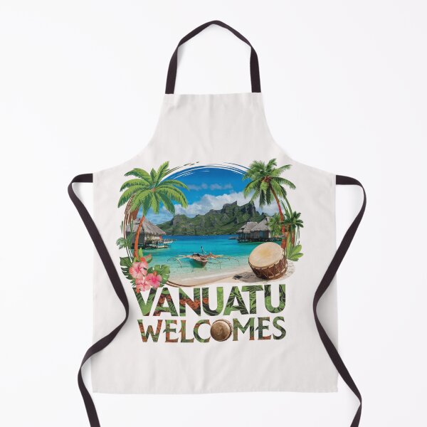 Item preview, Vanuatu Welcomes Flag Map Yasur volcano, Efate island, designed and sold by AnimalsDH305.