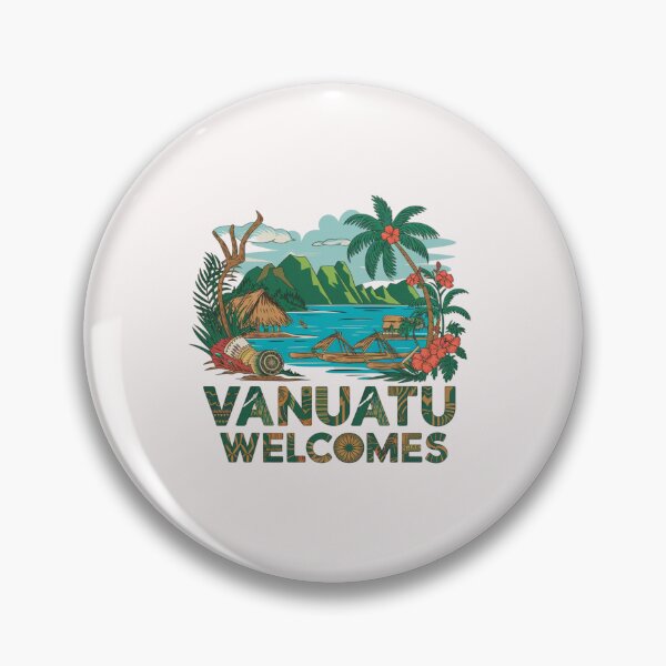 Item preview, Vanuatu Welcomes Flag Map Yasur volcano, Efate island, designed and sold by AnimalsDH305.