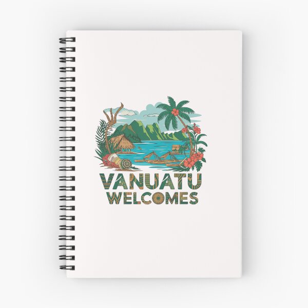 Item preview, Vanuatu Welcomes Flag Map Yasur volcano, Efate island,  designed and sold by AnimalsDH305.