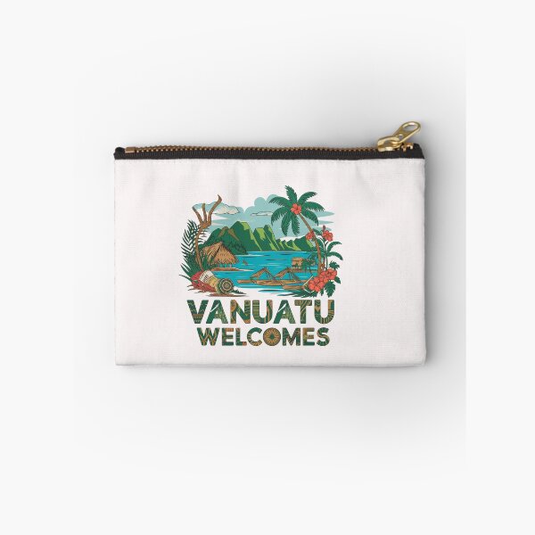 Item preview, Vanuatu Welcomes Flag Map Yasur volcano, Efate island,  designed and sold by AnimalsDH305.