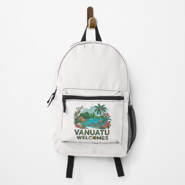 Item preview, Vanuatu Welcomes Flag Map Yasur volcano, Efate island,  designed and sold by AnimalsDH305.