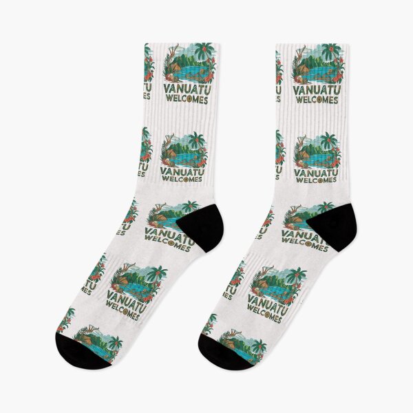 Item preview, Vanuatu Welcomes Flag Map Yasur volcano, Efate island,  designed and sold by AnimalsDH305.