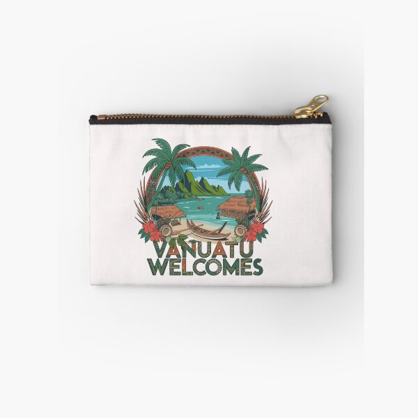 Item preview, Vanuatu Welcomes Flag Map Yasur volcano, Efate island,  designed and sold by AnimalsDH305.