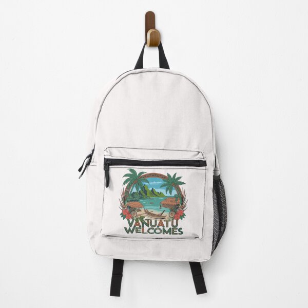 Item preview, Vanuatu Welcomes Flag Map Yasur volcano, Efate island, designed and sold by AnimalsDH305.