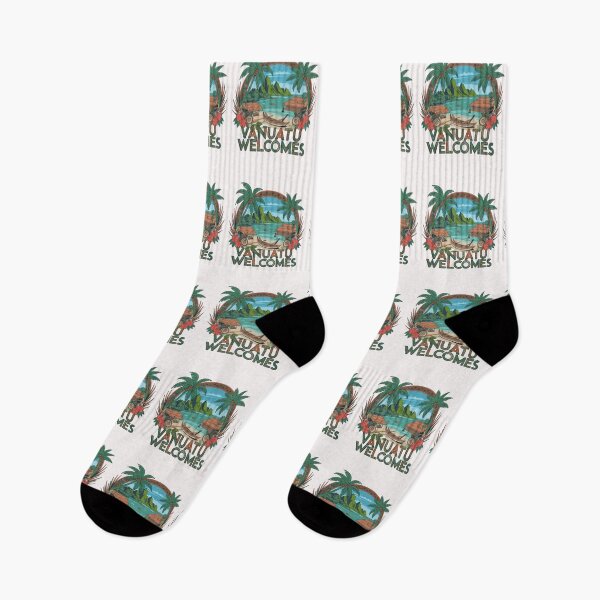 Item preview, Vanuatu Welcomes Flag Map Yasur volcano, Efate island,  designed and sold by AnimalsDH305.