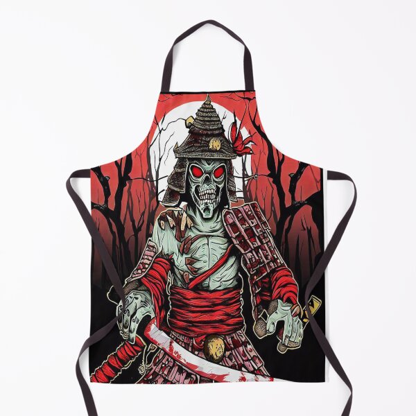 Item preview, Zombie Samurai T-Shirt – Undead Warrior Horror Tee – Classic Manga Ninja Sword Fighter Shirt designed and sold by blackdoggdesign.