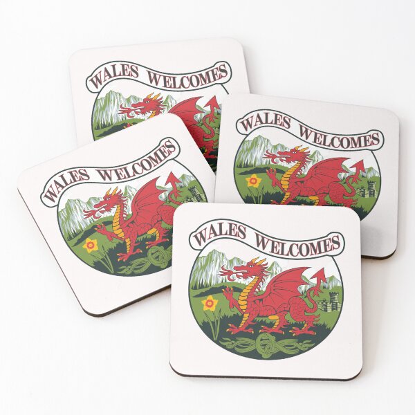 Item preview, Wales Welcomes Flag Map Dragon, Cardiff, Conwy  designed and sold by AnimalsDH305.