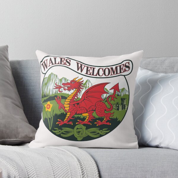 Item preview, Wales Welcomes Flag Map Dragon, Cardiff, Conwy  designed and sold by AnimalsDH305.
