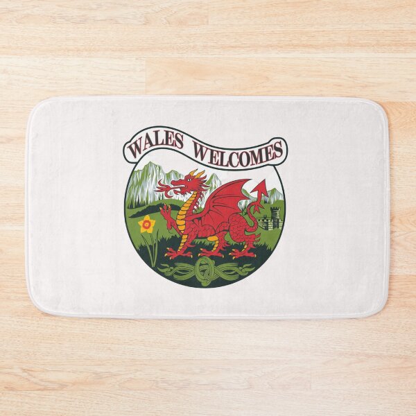 Item preview, Wales Welcomes Flag Map Dragon, Cardiff, Conwy  designed and sold by AnimalsDH305.