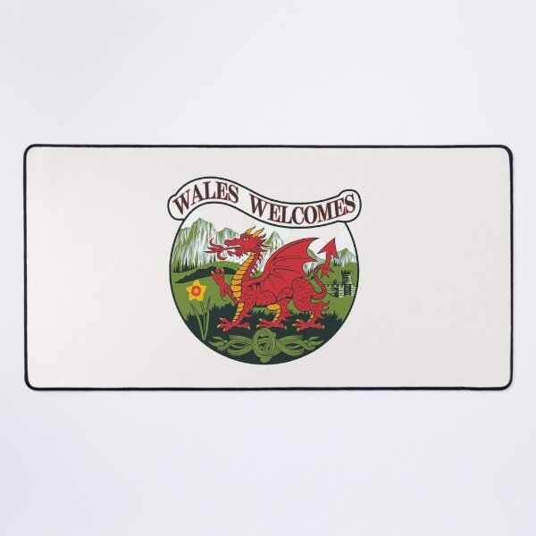 Item preview, Wales Welcomes Flag Map Dragon, Cardiff, Conwy  designed and sold by AnimalsDH305.