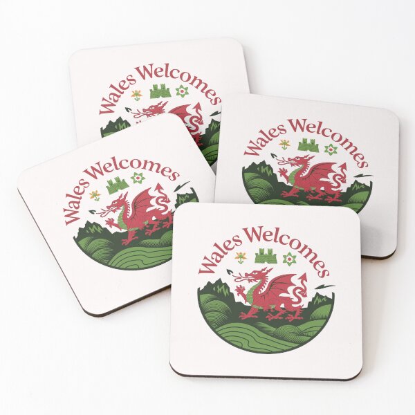 Item preview, Wales Welcomes Flag Map Dragon, Cardiff, Conwy  designed and sold by AnimalsDH305.