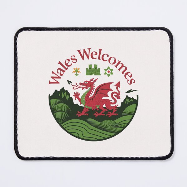 Item preview, Wales Welcomes Flag Map Dragon, Cardiff, Conwy  designed and sold by AnimalsDH305.