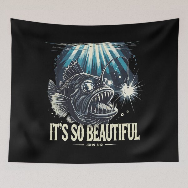 Item preview, Anglerfish Found The Light Deep Sea Graphic Ocean designed and sold by FantasyFablesC.