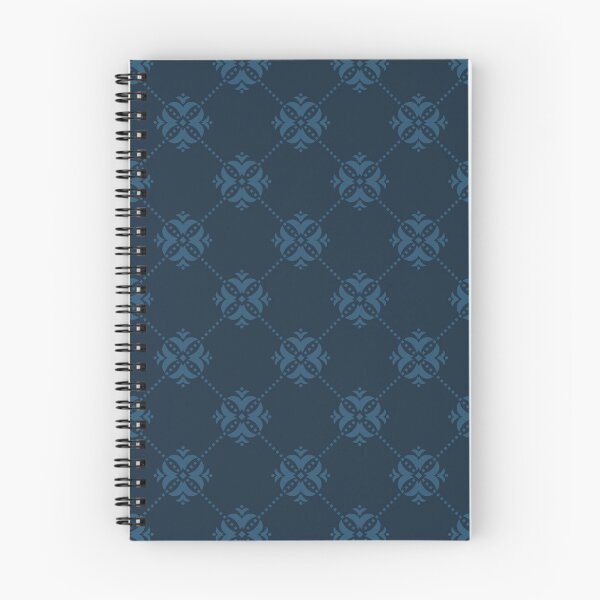 Item preview, Monochrome Blue Ethnic Floral Diagonal Geometric Square Grid Pattern designed and sold by BWDecorPattern.