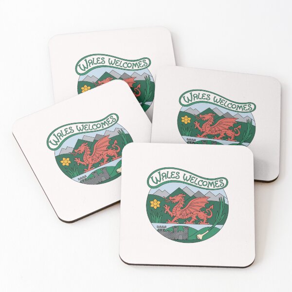 Item preview, Wales Welcomes Flag Map Dragon, Cardiff, Conwy  designed and sold by AnimalsDH305.