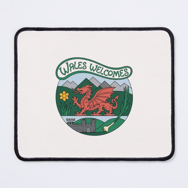 Item preview, Wales Welcomes Flag Map Dragon, Cardiff, Conwy  designed and sold by AnimalsDH305.