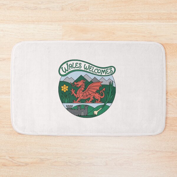 Item preview, Wales Welcomes Flag Map Dragon, Cardiff, Conwy  designed and sold by AnimalsDH305.
