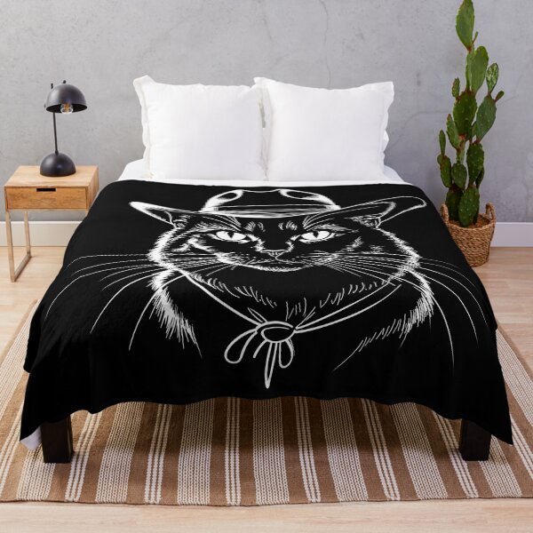 Item preview, Cat Cowboy Minimalist Art with Western Flair designed and sold by postprocess.