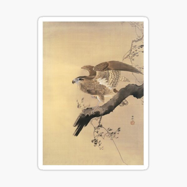 Vista previa del artículo con la obra «Halcón Ukiyo-e de Ohara Koson», diseñado y vendido por Chiepy’s Tiny Gallery.