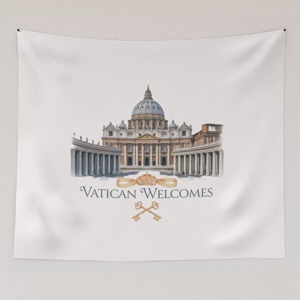 Item preview, Vatican Welcomes Flag Map St. Peter's Basilica, St. Peter's designed and sold by AnimalsDH305.