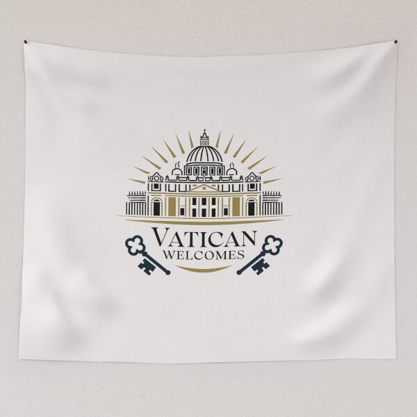 Item preview, Vatican Welcomes Flag Map St. Peter's Basilica, St. Peter's designed and sold by AnimalsDH305.