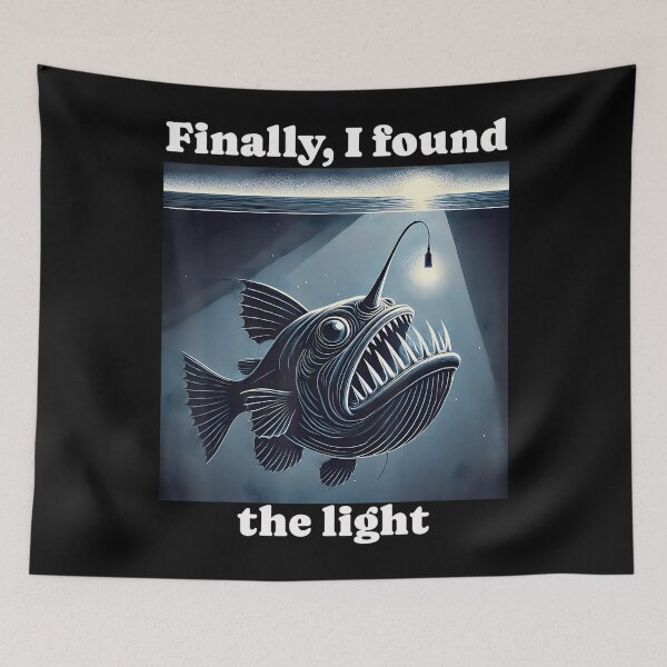 Item preview, Funny Anglerfish Found The Light Angler Fish designed and sold by FantasyFablesC.