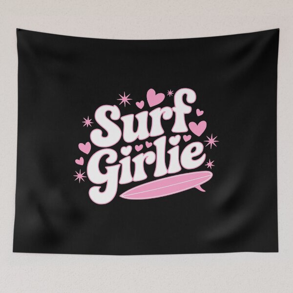 Aperçu de l'œuvre Surfeuse ! Fille surfeuse rose créée et vendue par PMCreative.