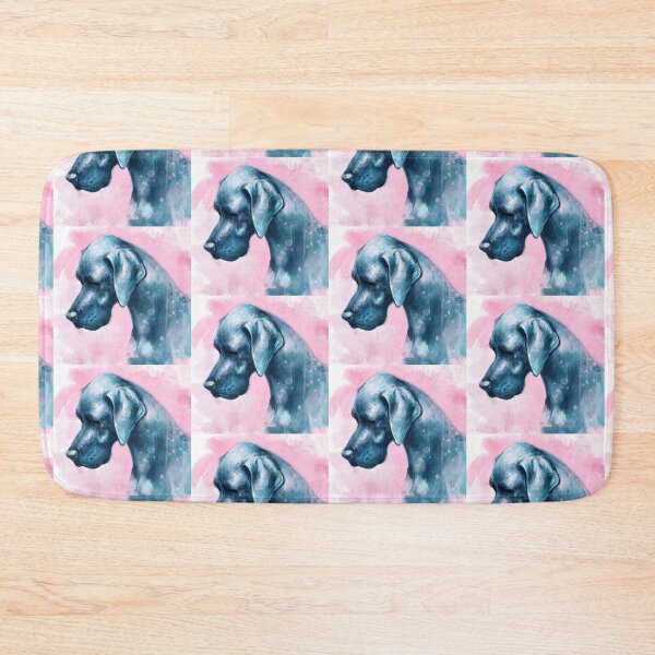 Item preview, Artistic Painting of Blue Majestic Looking Great Dane on a Pink Background designed and sold by ibadishi.