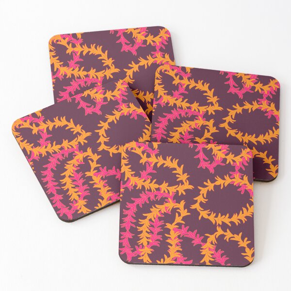 Item preview, Pink Orange Hawaiian Lei Flower Garland Pattern designed and sold by HotHibiscus.