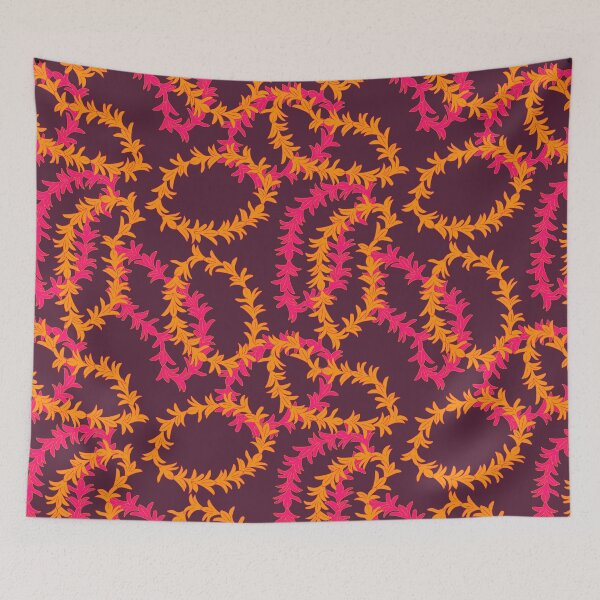 Item preview, Pink Orange Hawaiian Lei Flower Garland Pattern designed and sold by HotHibiscus.