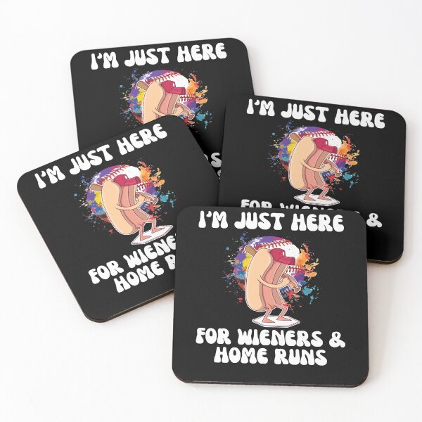 Item preview, Just Here For Wieners and Home Runs Funny Baseball designed and sold by Dressed For  Duty.