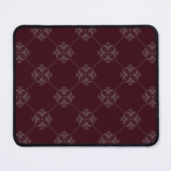 Item preview, Monochrome Red Ethnic Floral Diagonal Geometric Square Grid Pattern designed and sold by BWDecorPattern.