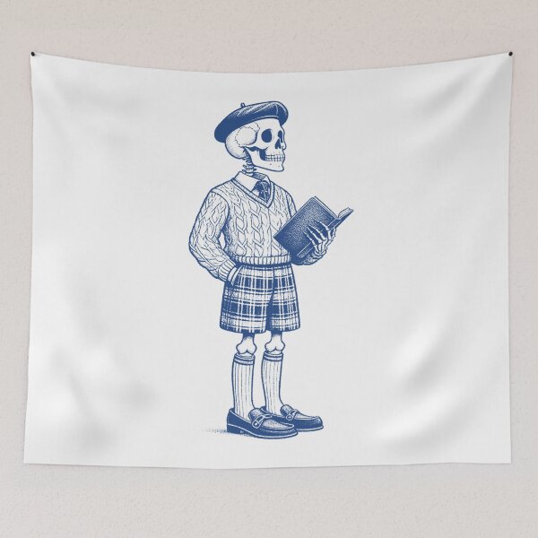 Item preview, Preppy Skeleton Bookworm designed and sold by zzz888.