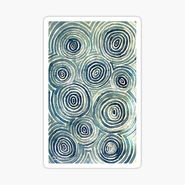 Item preview, Blue Circle Watercolor Painting designed and sold by SnugglesDoodles.