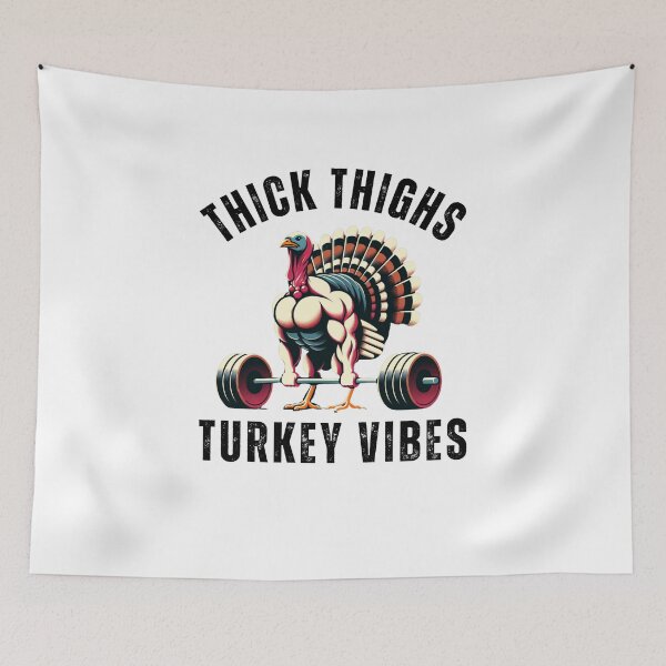 Item preview, Thick Thighs Turkey vibes funny thanksgiving muscle turkey designed and sold by snowry.