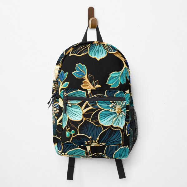 Item preview, Opulent Teal & Gold Floral Elegance | Jewelry-Inspired Botanical Art designed and sold by Juliette Ozkalfayan.