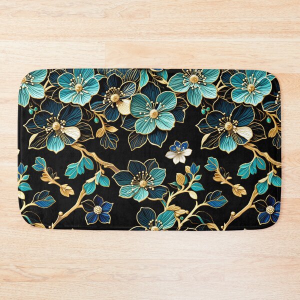 Item preview, Opulent Teal & Gold Floral Elegance | Jewelry-Inspired Botanical Art designed and sold by Juliette Ozkalfayan.