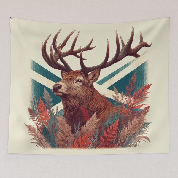 Item preview, Scottish Highland Stag Sketch Abstract Retro Sketch designed and sold by MaedK.