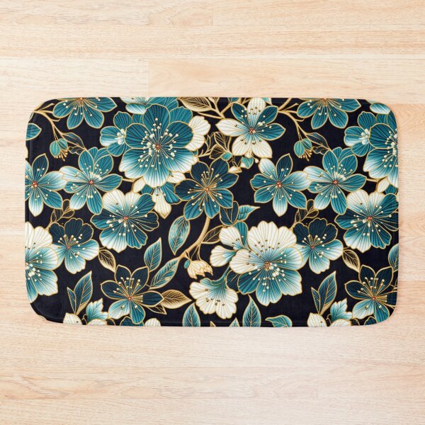 Item preview, Regal Teal & Gold Floral Splendor | Jewelry-Inspired Botanical Art designed and sold by Juliette Ozkalfayan.