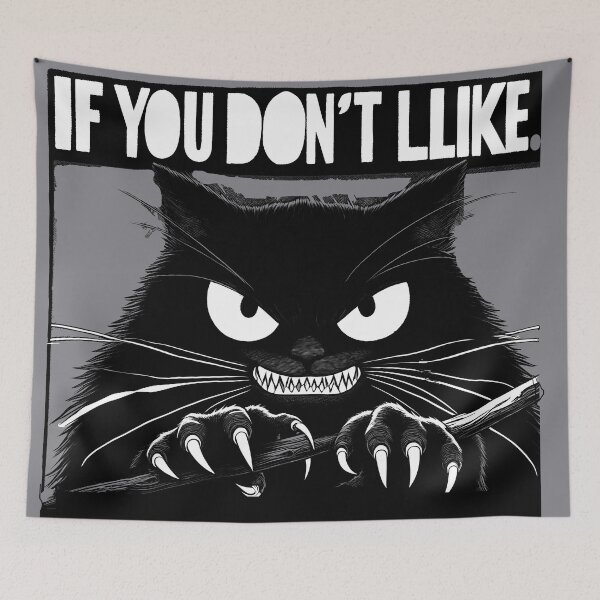 Item preview, Black cat  Furious cat  Wooden log designed and sold by  Mudikeys.