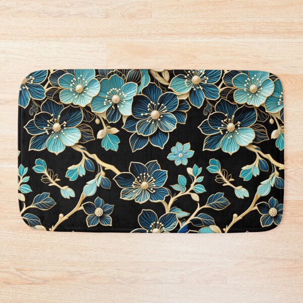 Item preview, Elegant Teal & Gold Floral Splendor | Jewelry-Inspired Botanical Art designed and sold by Juliette Ozkalfayan.