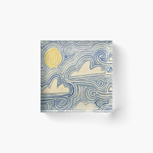 Item preview, Sky Watercolor Zentangle Painting designed and sold by SnugglesDoodles.